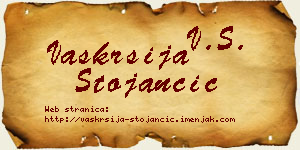 Vaskrsija Stojančić vizit kartica
